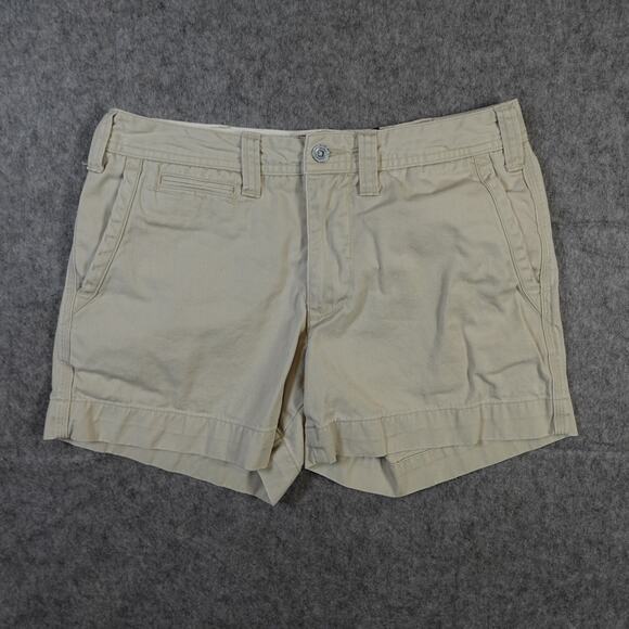 Polo Ralph Lauren Shorts Womens 2 Khaki Chino 4" Tan Preppy Pony Chino Golf - Picture 1 of 8